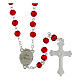 Rosario rosso logo ufficiale Giubileo 2025 latino con scatola 5mm s3