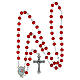 Rosario rosso logo ufficiale Giubileo 2025 latino con scatola 5mm s5
