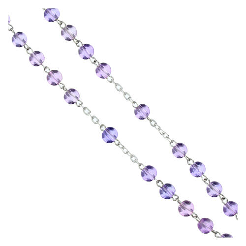 Jubilee Purple Glass Rosary with Box 5