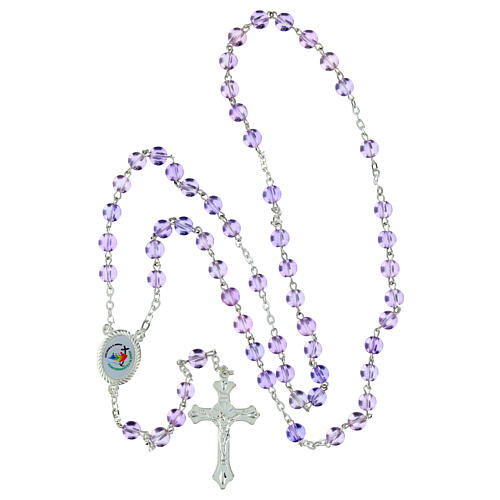 Jubilee Purple Glass Rosary with Box 7