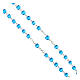 Light blue glass rosary with 0.16 in beads in a case with official Jubilee 2025 logo s6