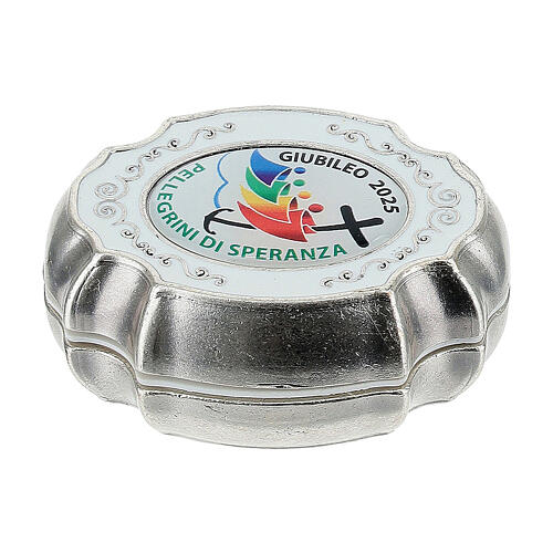 Rosario vetro azzurro 4 mm scatola logo ufficiale Giubileo 2025  5