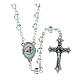 White glass rosary with rosary case, 0.2 in beads and Jubilee 2025 official logo s1