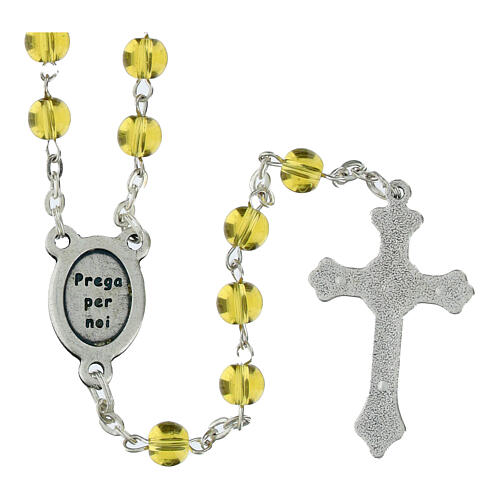 Jubilee amber-coloured glass rosary with case 3