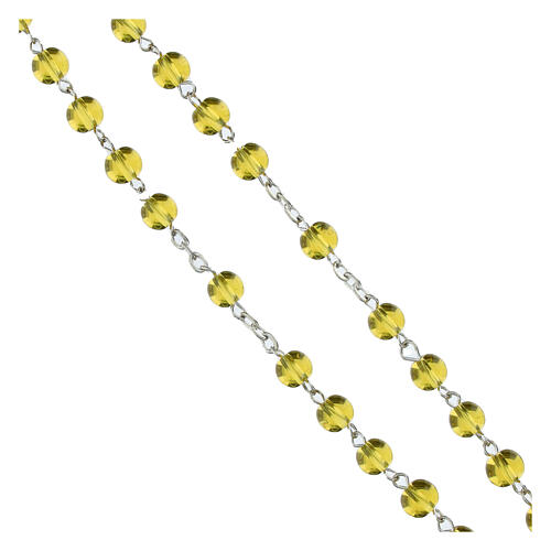 Jubilee amber-coloured glass rosary with case 5