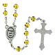 Jubilee amber-coloured glass rosary with case s3