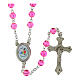 Official Jubilee 2025 pink glass rosary with box 4 mm s1
