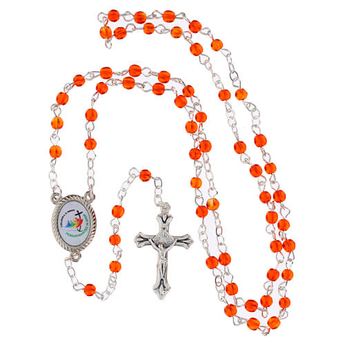 Boîte Jubilé 2025 avec chapelet orange 4mm 5