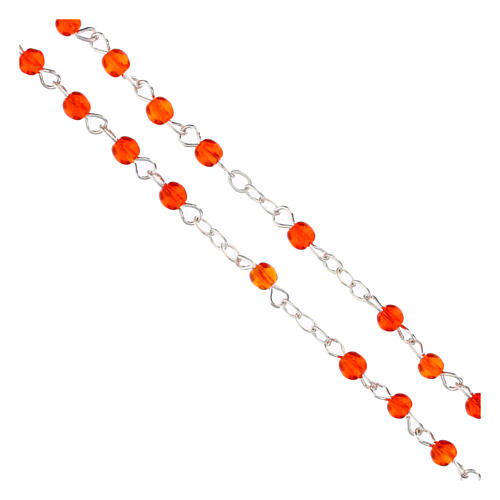 Scatola Giubileo 2025 con rosario arancione 4mm  4