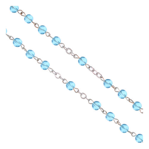 Boîte avec chapelet en verre d'aigue-marine 4 mm logo officiel Jubilé 2025 4