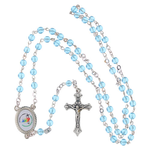 Scatola con rosario acquamarina 4mm logo ufficiale Giubileo 2025 5
