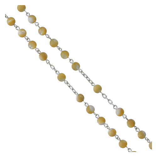 Rosario grani 6 mm madreperla argento 925 3