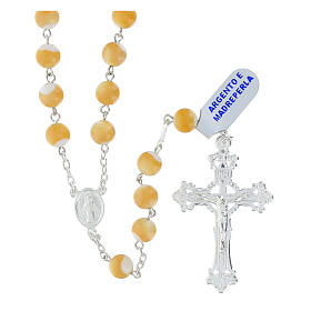 Rosary with 0.3 in mother of pearl beads, 925 Silver
