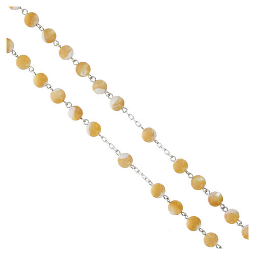 Rosario grani madreperla 8 mm argento 925 3