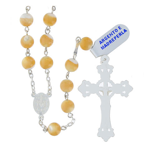 Mother of Pearl Beads Rosary 8 mm 925 Silver 2