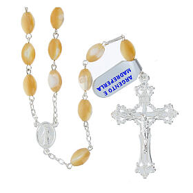 Rosenkranz mit ovalen Perlmuttperlen (8 × 6 mm) – 925er Silber