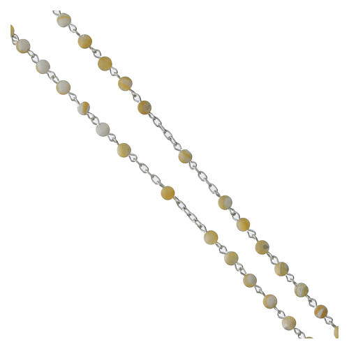 Terço prata 925 pérolas madrepérola 4 mm 3