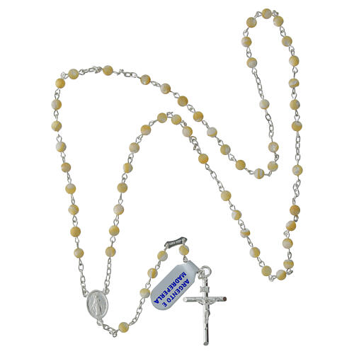 925 Sterling Silver Rosary with 4mm Mother of Pearl Beads 4