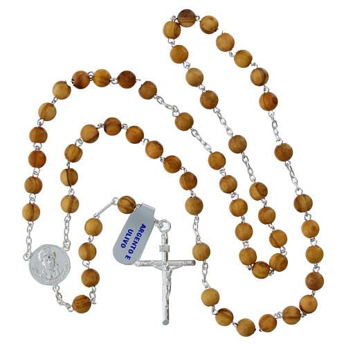 Carlo Acutis 925 Silver Rosary Olive Wood Beads, 5 mm 4
