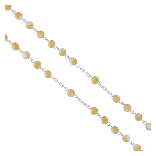 Rosario Carlo Acutis argento 925 grani madreperla 5 mm 3