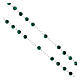 Rosario argento 925 grani malachite 4 mm s3