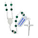 Rosario argento 925 grani malachite 4 mm pater strass s2