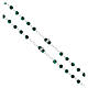 Rosario argento 925 grani malachite 4 mm pater strass s3