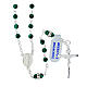 925 Silver Rosary with 4mm Malachite Beads and Strass Pater s1