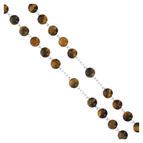 Terço olho de tigre contas de 8 mm prata 925 3