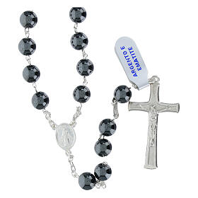 Rosario grani ematite 8 mm argento 925