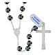 Rosario grani ematite 8 mm argento 925 s2