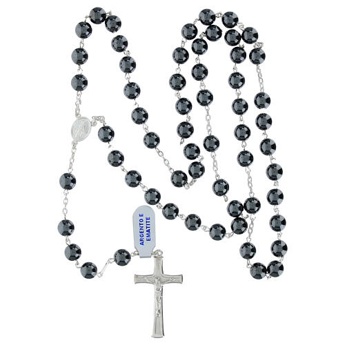 Terço de hematita 8 mm prata 925 4