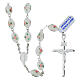 Rosario argento 925 grani ovali bianchi perla lume 1x0,5 cm s1