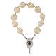Decina Madonna di Fatima grani rose effetto perle 22mm s5