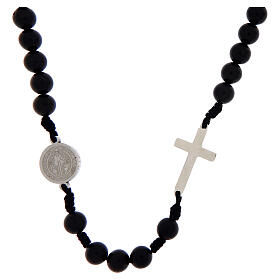 Rosario collar San Benito shungita 6mm