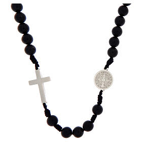 St Benedict Rosary Necklace Shungite 6mm