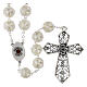 Rosario capoletto Fatima effetto perle ghirigori filo argento grani 18mm s2