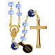 Rosario Madonna dorato grani cristalli blu 8x6 mm s2