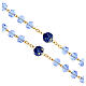 Rosario Madonna dorato grani cristalli blu 8x6 mm s3