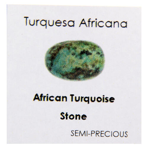 Rosario bronzato grani turchese africana 6mm 6