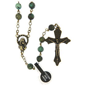 Bronzed Rosary with 6mm African Turquoise Beads