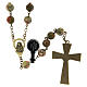 Bronze plated rosary with 0.31 in unakite stone beads s2