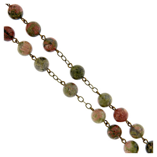 Bronzed Unakite Rosary, 8mm 3