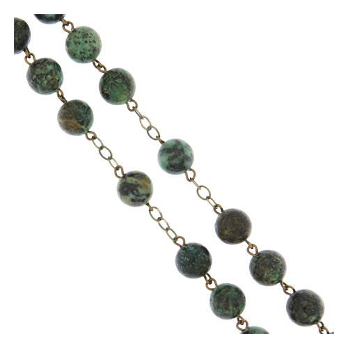 Bronze plated rosary, 0.31 in African turquoise beads 3