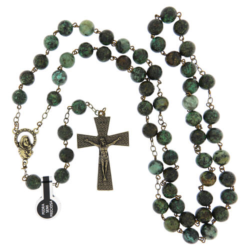 Bronzed African Turquoise Rosary, 8mm 4