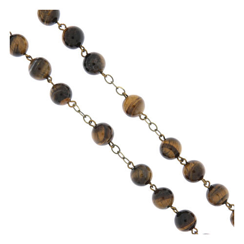Bronzener Rosenkranz aus Tigeraugen-Perlen 8mm 3