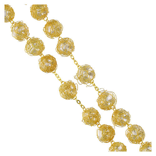 Rosenkranz Capoletto Wundertätige Madonna Perleneffekt Goldfaden 18mm 3