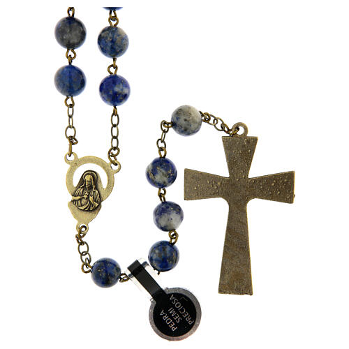 Bronzierter Rosenkranz aus Lapislazuli 8 mm 2