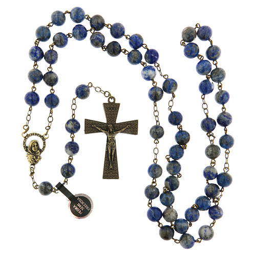 Chapelet effet bronze en lapis-lazuli 8 mm 4