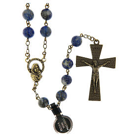Bronzed Lapis Lazuli Rosary, 8mm